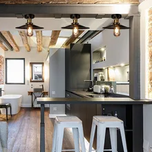 Black E27 Ceiling Light Loft Vintage Round Retro Ceiling Light Industrial Design Edison Bulb Home Bar Cafe Shop Lighting Fixture Black E27 Ceiling Light Loft Vintage Round Retro Ceiling Light Industrial Design Edison Bulb Home Bar Cafe Shop Lighting Fixture