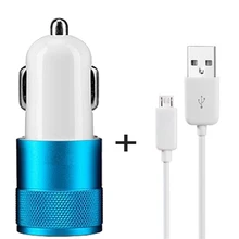 GEUMXL 2.1A Dual USB Автомобильное зарядное устройство+ 1 м Micro USB кабель синхронизации данных и зарядки для samsung S6 S4 для huawei Xiaomi LG G4 G3
