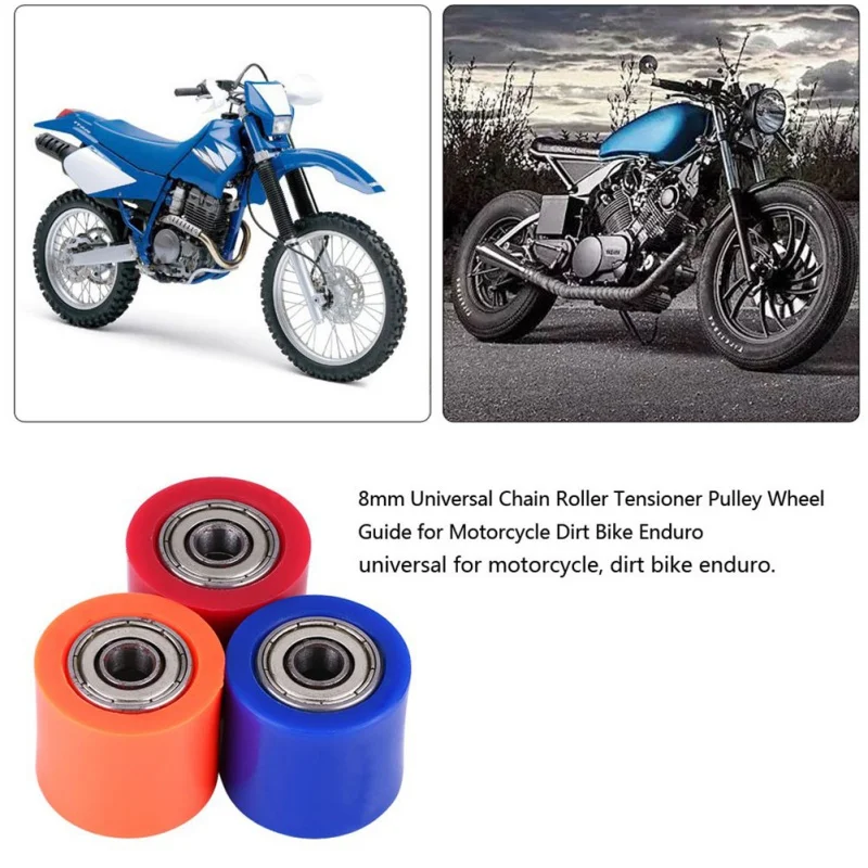 

Drive Chain Roller Pulley Wheel Slider Tensioner Wheel Guide For Street Bike Enduro Motorcycle Motocross ATV CRF CR XR 8mm