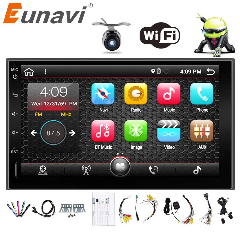 Eunavi 2 Din 7 Android 6 0 7 1 2din New Universal font b Car b