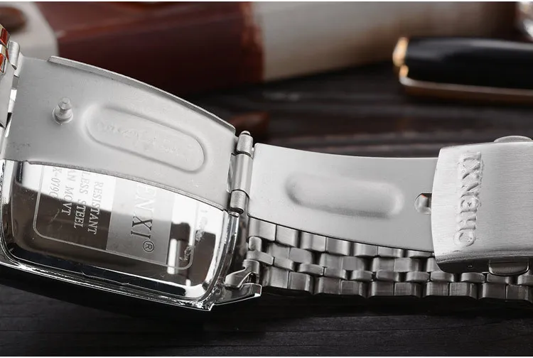 Модные брендовые Классические кварцевые наручные часы Chenxi с квадратным циферблатом для влюбленных пар, изысканные роскошные часы со стальным ремешком для мужчин и женщин
