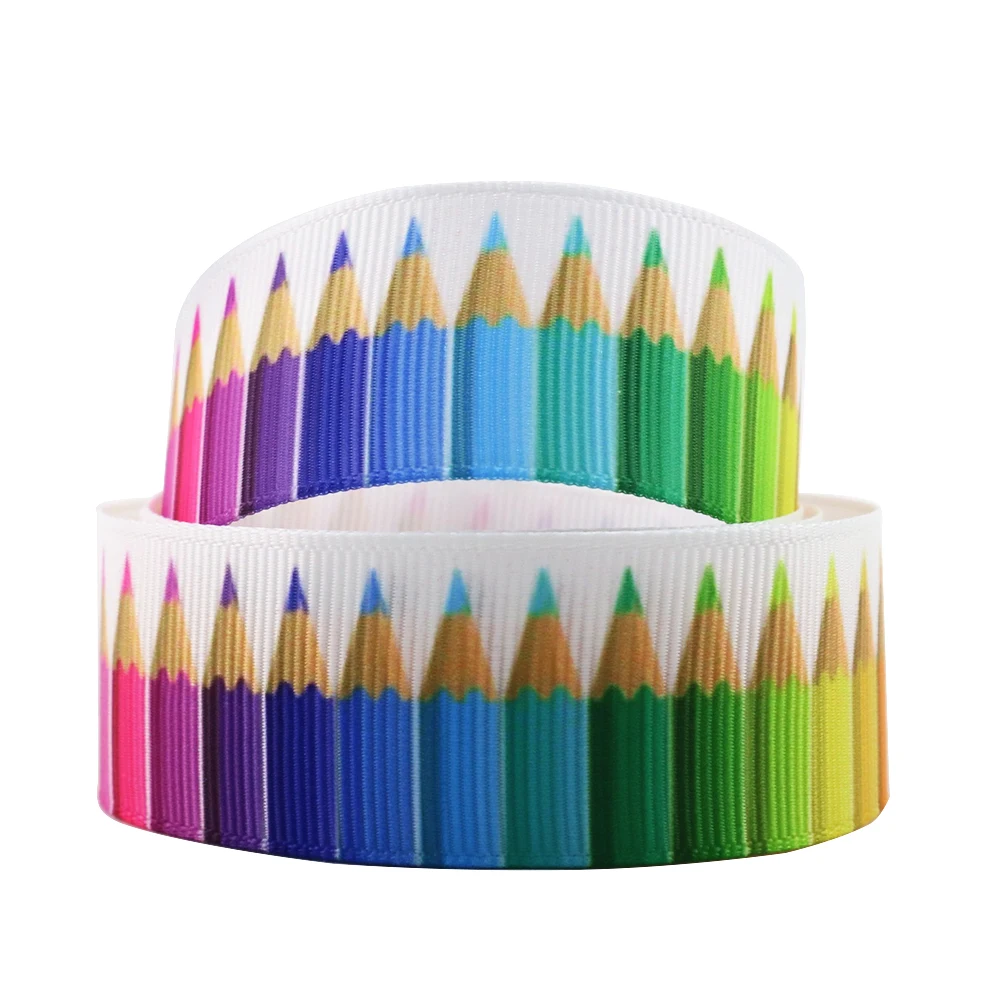 David accessories 1 &quot25 мм назад в школу учебный карандаш печатная Grosgrain лента DIY головные