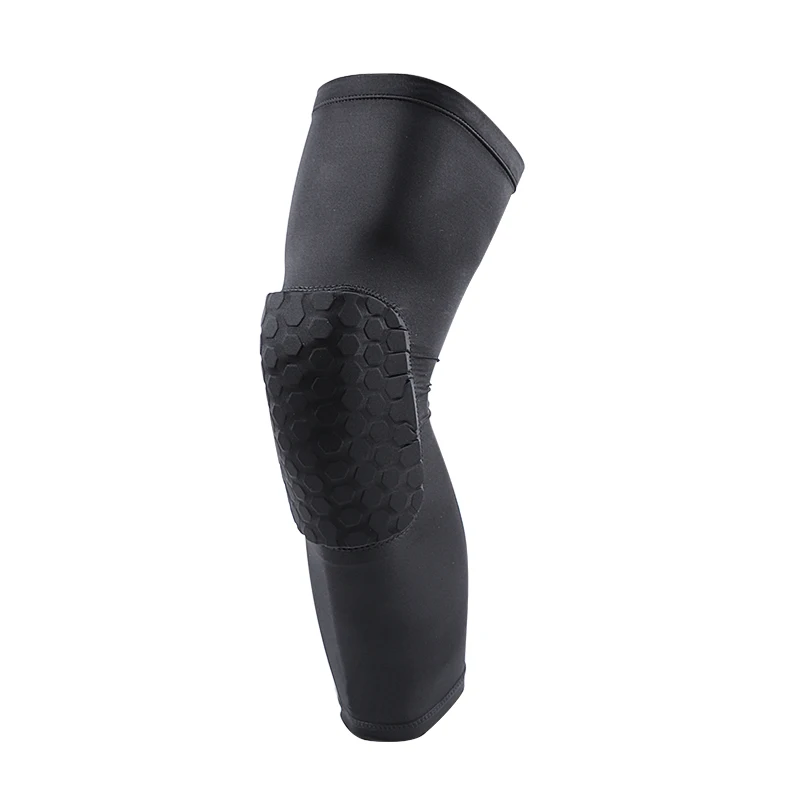 1 шт. наколенник баскетбольный рукав для ног rodilleras дышащий спортивный защитный бампер наколенник рукав наколенник rodilleras - Цвет: Black thicken pads