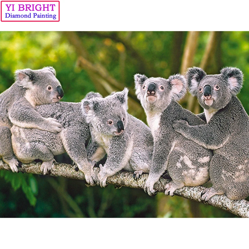 

5D Diy diamond painting cross stitch "Koala Bear" Full Round Diamond embroidery Needlework Rhinestone Mosaic Crafts 1030
