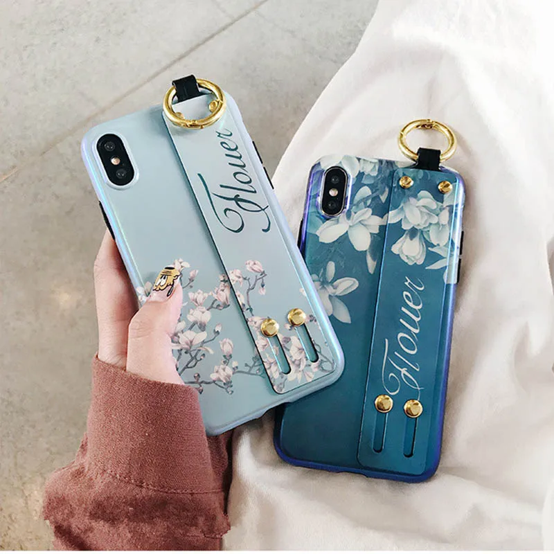

Flower Wristband Shell for 6s Apple X Mobile Phone Case XS Max/XR/iPhoneX/8plus/7p Female Models 6 Tide