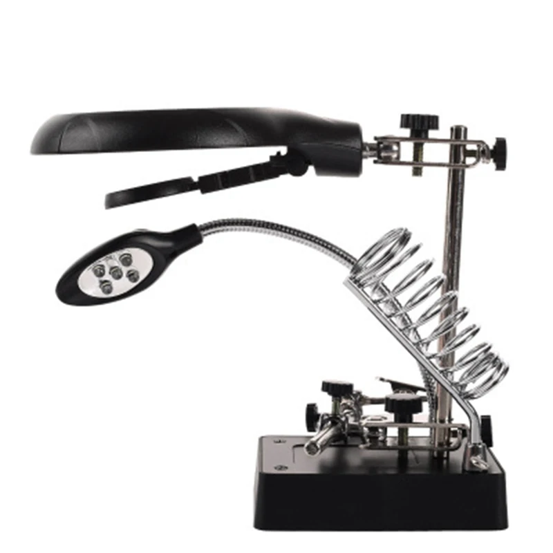 10X Magnifier Desk Lamp Repair Clamp Desktop Magnifying Glasses with 5