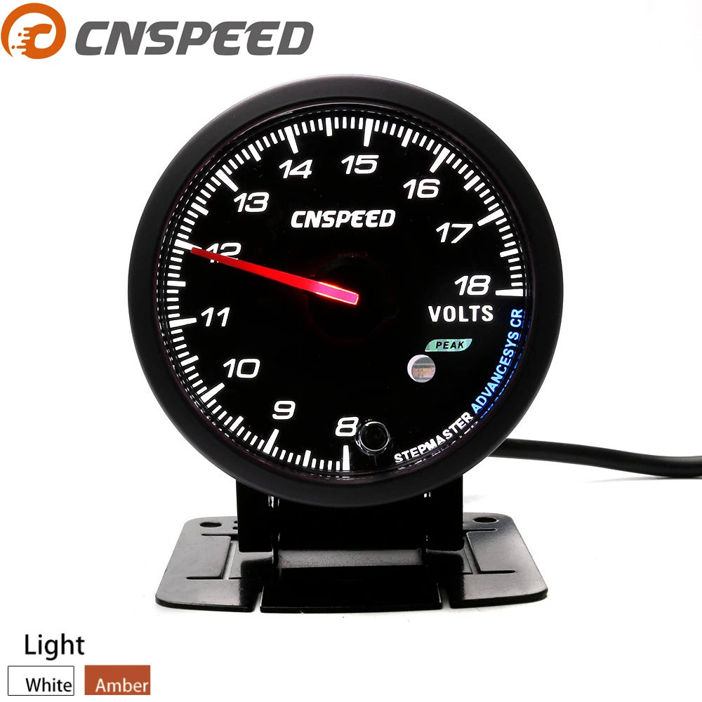 Бесплатная доставка CNSPEED 60 мм Автомобильный измеритель напряжения черный