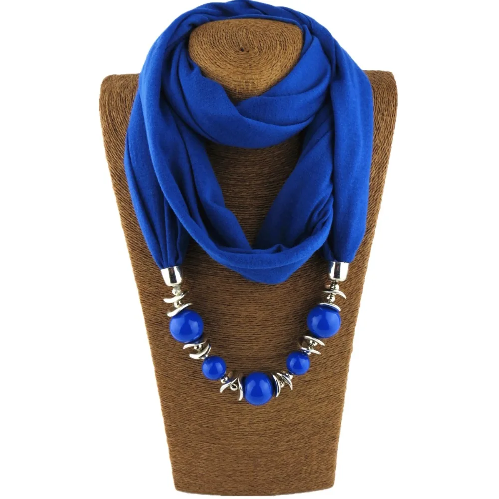 

RUNMEIFA 2019 New Fashion Solid Pendant Necklace Scarf for Women Spring/Autumn Muslim Head Scarf Female Clothing Accessories