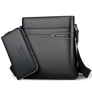 

Luxury Brand Kangaroo Business Messenger Bag Men Leather Crossbody Bag For Men Shoulder Bag + Clutch Sets Casual Male Handbags
