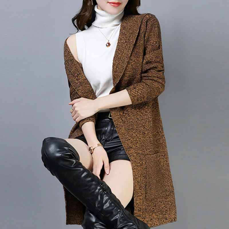 ^*Best Offers Long coats Cardigans Spring and autumn new Loose Thick Knitted Sweaters Solid color Casual Hooded Long sleeve Sweaters women's ^*Best Offers Long coats Cardigans Spring and autumn new Loose Thick Knitted Sweaters Solid color Casual Hooded Long sleeve Sweaters women's