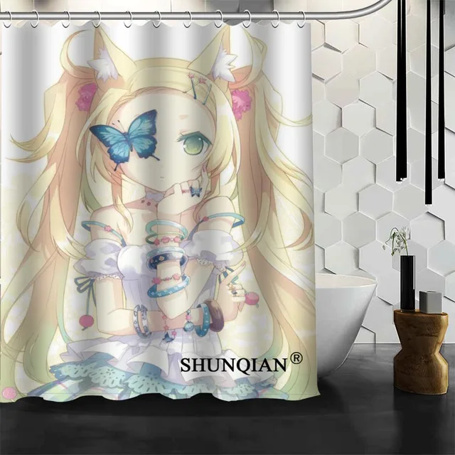 Best Nice Custom Anime Girl Shower Curtain Bath Curtain Polyester