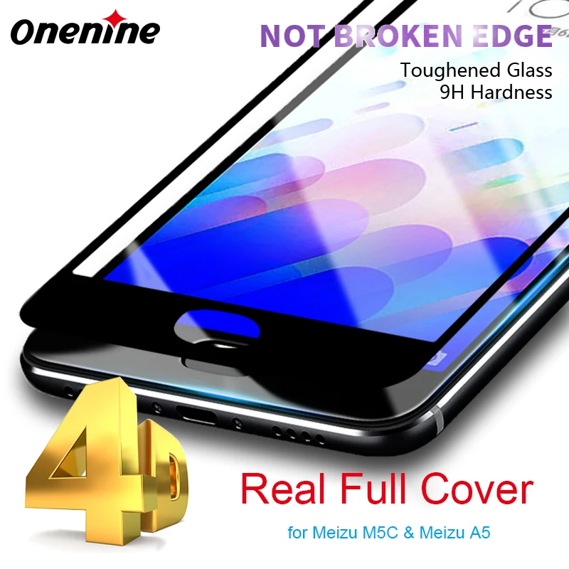 

Onenine Screen Protector Glass for Meizu M5 M5S M5C Tempered Glass Full Cover 3D 9H Carbon Fiber Protective Film Meilan M5 Mini