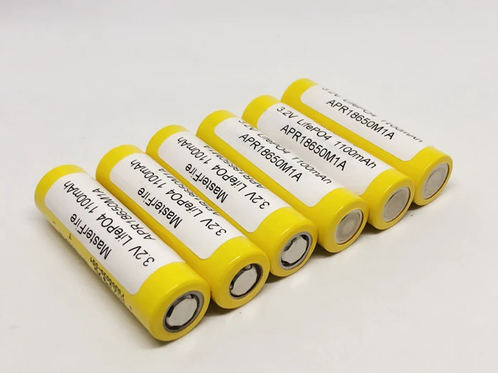 

8pcs/lot MasterFire New lifepo4 18650 1100mah APR18650M1A 3.2V 20A 15C Rechargeable Battery for mod mech pack power tool
