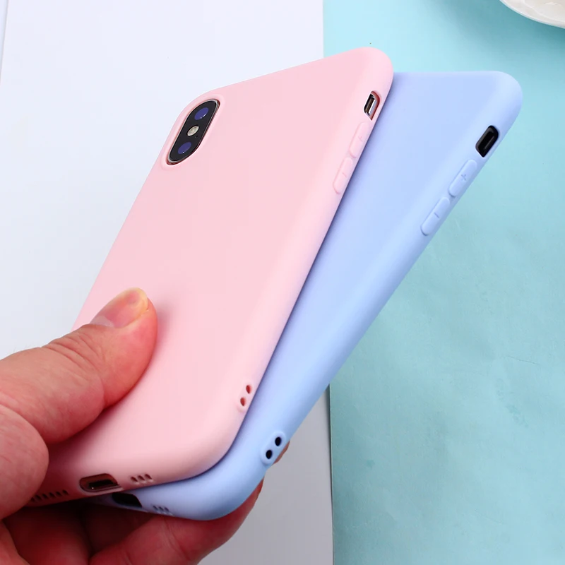 Матовый чехол карамельного цвета для iPhone 7 Plus 6 6s 8 5 5S SE XS MAX X XR простой однотонный