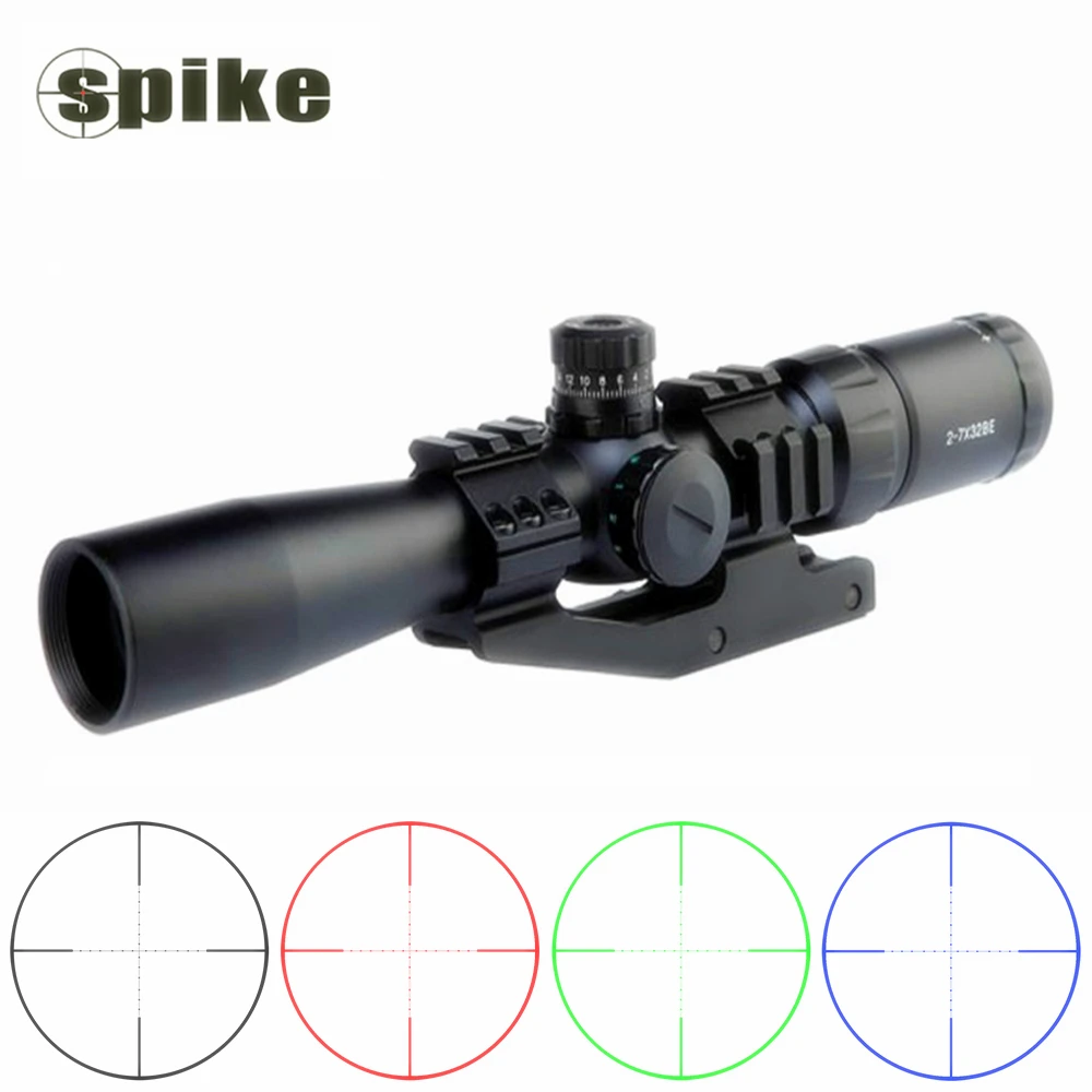 

Spike high quality 2-7x32 tactical military rifle scopes with 24 Mil-dot reticle for 20mm picatinny rail hunting sniper gun