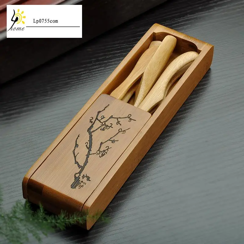 Skup Koreański składany bambusowy ceremonia herbaty sześć dżentelmenów połączenie Kung Fu części zamiennych klip igły łyżka pakiet