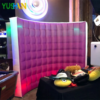 

8ft Purple Photo Booth Backdrop Inflatable Wall Portable Photography Wall Backdrops LED Changing Lights Wall For Wedding, Party