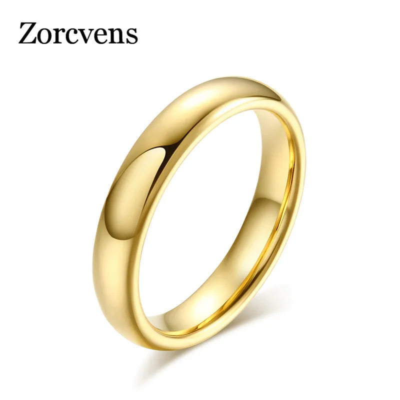 Modyle Fashion 100% Pure Tungsten Rings 6MM Wide Gold-Color Wedding Rings for Women and Men Jewelry