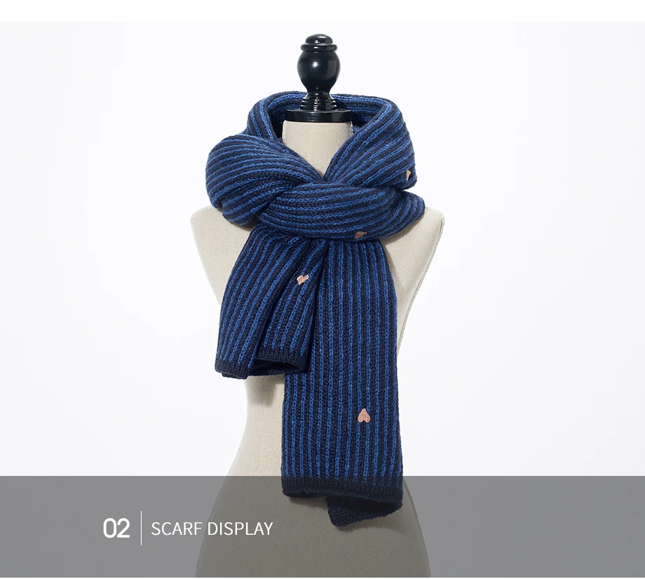 Женские шарфы, полосатая шаль, зимние шерстяные шарфы для женщин, новинка, роскошная теплая вязаная шаль, плотный женский большой шарф