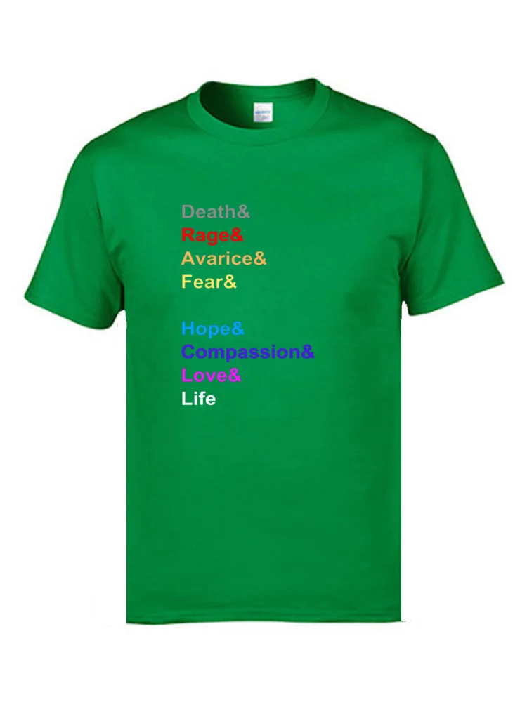 Мужские футболки с надписью Lover Your Life Theory Of Happiness футболка Death Rage Avarice Fear Hope Love