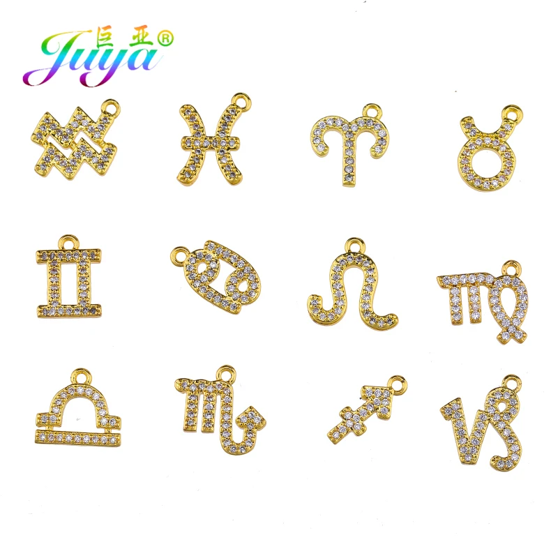 Juya DIY Золотой/Серебряный цвет 12 зодиаков созвездий кулон аксессуары Подвески для