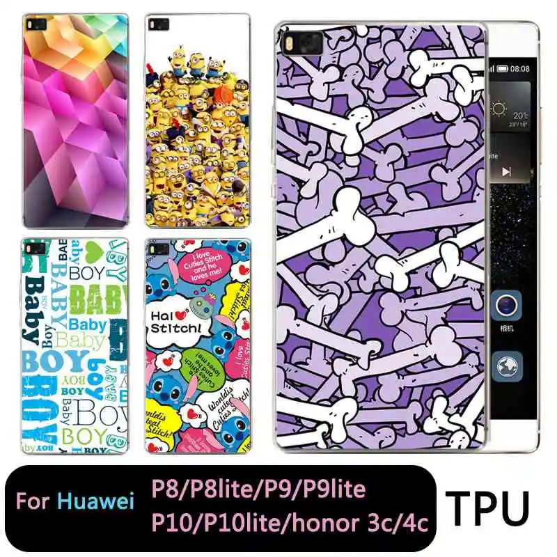 Qmswei ТПУ чехол для телефона huawei P10plus honor7 8 9 Y3 5A 5C 6A 6 S 3c P8 P9lite 4C стежка собаки в виде