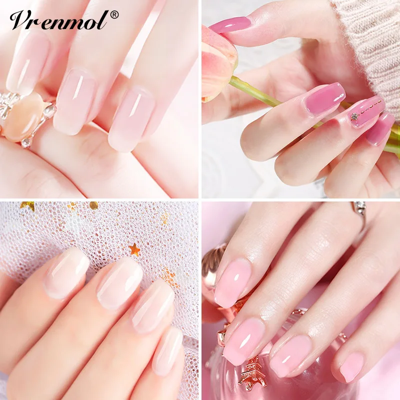 Vrenmol 1 шт. французский телесный розовый лак для ногтей Дизайн ногтей УФ-гель лак прозрачный клей для ногтей нужно верхнее Базовое покрытие