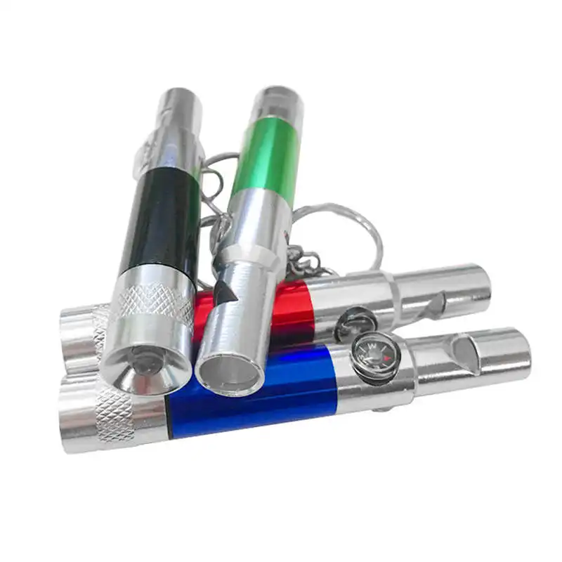 3 In 1 Keychain Flashlight Compass Whistle Camping Survival Hiking Tool powerful led flashlight Mini fanatic #4S10  (1)