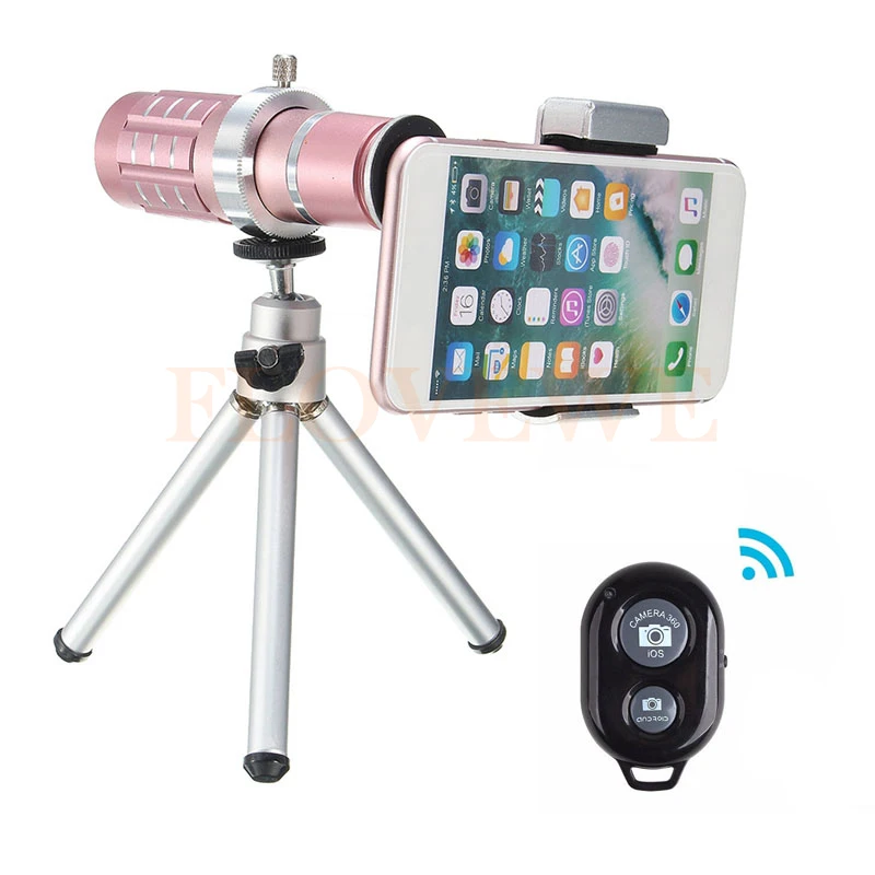 

Phone Lens Kit HD 12x Zoom Telephoto Lentes For Xiaomi redmi 2 3 S 4 note 3 MI4 Camera Lenses Telescope Tripod Bluetooth Shutter