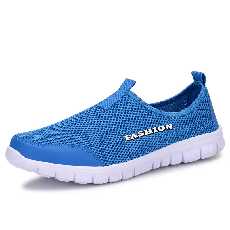 Летняя мужская пляжная обувь уличная акваобувь сетчатые дышащие водные кроссовки быстросохнущая легкая обувь - Цвет: Синий