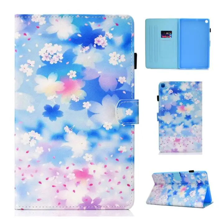 Черный Мультяшный окрашенный чехол для Samsung Galaxy Tab A 8,0 с S Pen 8,0 SM-P200 P200 P205 P207 чехол для планшета откидная подставка+ ручка - Цвет: Черный