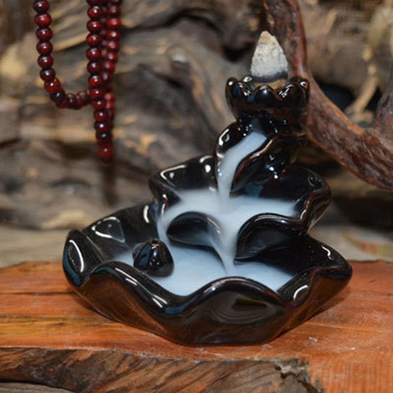 Creative Home Decor Lotus leaf Incense Burner Ceramic Stick Incense