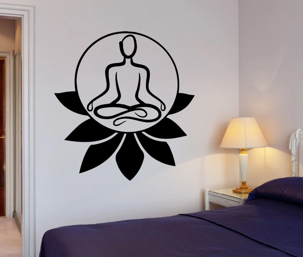

Home Decals Lotus Stickers Removable Om Meditation Chakra Vinyl Wall Decal Mural Room Decor CW-51