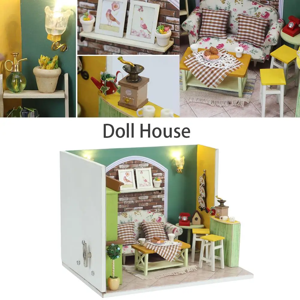 Hand-Assembled DIYKit with Furniture Doll Houses for Birthday Gift and Home Decoration Dollhouse Model Toy