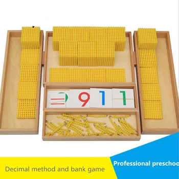 

Wooden Montessori Children's Professional Edition Montessori Maths Teaching Tools Decimal and Bank Game Toys math toys