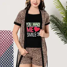 Siyah inci Lady напечатанный хлопок лайкра 3'l халат костюм 19105517