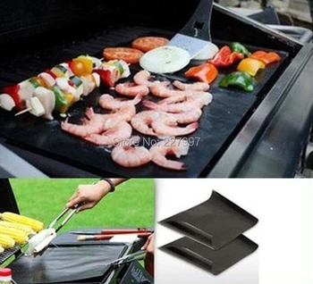 

Barbecue Grilling Liner BBQ Grill Mat Portable Non-stick and Reusable Make Grilling Easy 33*40CM 0.2MM Black Oven Hotplate Mats