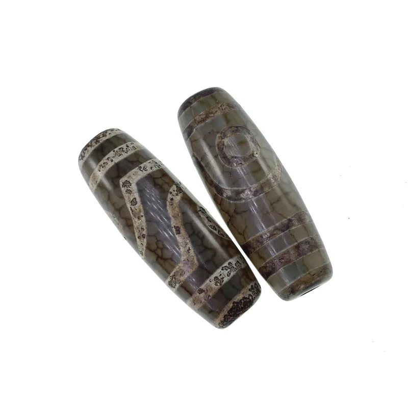 1 шт 40 мм настоящие натуральные тибетские дзи Бусы из камня Агата античные, Винтажные Украшения Коричневые зеленые двухглазые бусы из камня Агата для мужчин