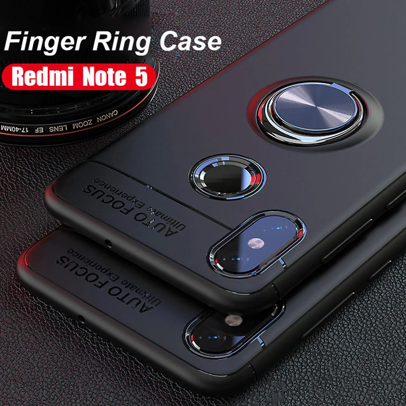 

New 2018 Finger Ring Stand Car Holder Case Xiaomi Redmi Note 5 Pro Note 7 Note 5A Redmi 5A Back Cover Silicone Case Redmi Note 5