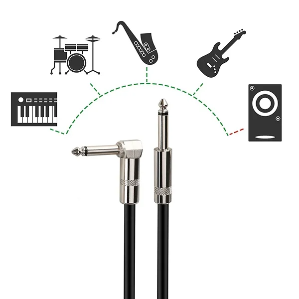 Buy Instrument Guitar Cable Jack Jack Elbow Mono 1/4