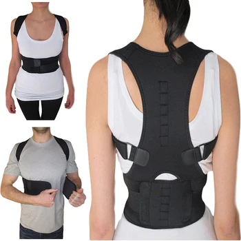 Women Men Orthopedic Back Lumbar Support Belt Posture Brace Corrector Posture 10 Magnet Magnetic Posture Shoulder Belt Plus Size