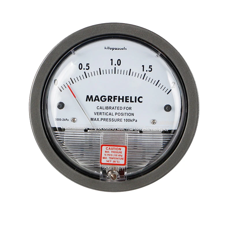 

0-2KPA Micro Differential Pressure Gauge TE2000 High Precision 1/8 "NPT Air Pressure Meter Barometer