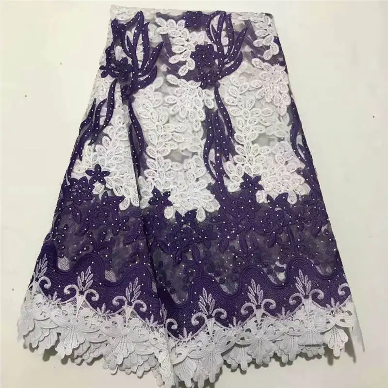 

DF!African Lace Fabric 2019 French Cord Lace Fabric Embroidered Nigerian Tulle Lace Fabric With Stones For Wedding ! P62009