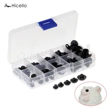 Hicello 1 набор пластиковых кнопок Черный глянцевый хвостовик акриловая Кнопка Медведь Кукла нос глаза черные кнопки DIY аксессуары для ручного шитья