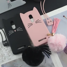 Bonito Caixa Do Silicone Dos Desenhos Animados para Xiaomi Redmi Nota 3 3D Casos Pro Japão Glitter Barba Gato Adorável Orelhas de Gatinho Telefone cobrir(China)