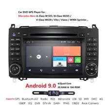 2din Android 9,0 четырехъядерный автомобильный DVD для Benz Sprinter W169 W245 W906 Viano Vito W639 B200 с Wi-Fi gps навигацией Радио 2 грамма CAM