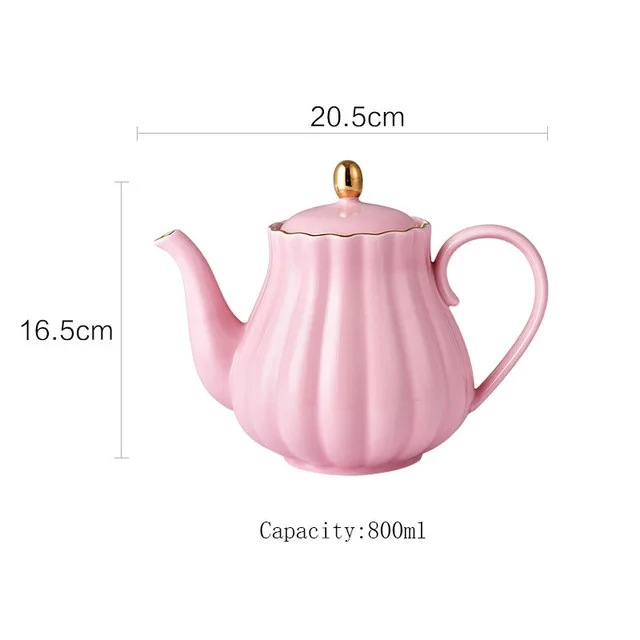07 Brief British Bone China тыква в полоску керамическая посуда кофейная чашка кружка с молочным чайником ложка для блюдца Позолоченный Комплект полок набор - Цвет: 07