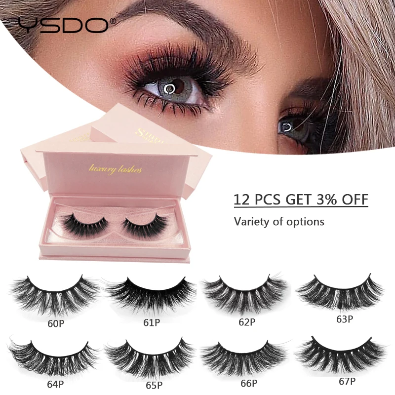 

YSDO 1 box eyelashes natural long false lashes hand made mink eyelashes strip 3d faux mink lashes long eyelashes cilios maquiage