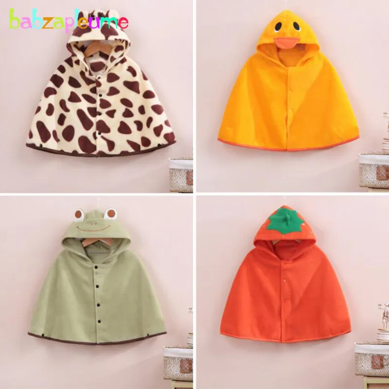 babzapleume Spring Fall Free Size Newborn Cloak Baby Boys Girls Jacket Cartoon Cute Fleece Hooded Outerwear Infant Coat BC1647-1 | Детская