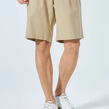 SEMIR Летние Новые повседневные шорты дышащие хлопковые и льняные мужские Шорты однотонные повседневные пляжные шорты Корейская версия